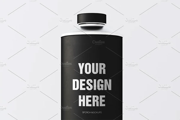 Matt Black Vaccine Vial Mockup