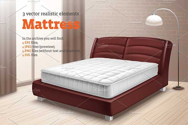 Mattress Realistic Mockup Set