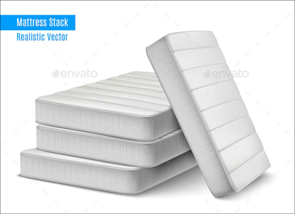 Mattress Stack Realistic Mockup