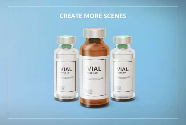 Medicine Vaccine Vial Mockup