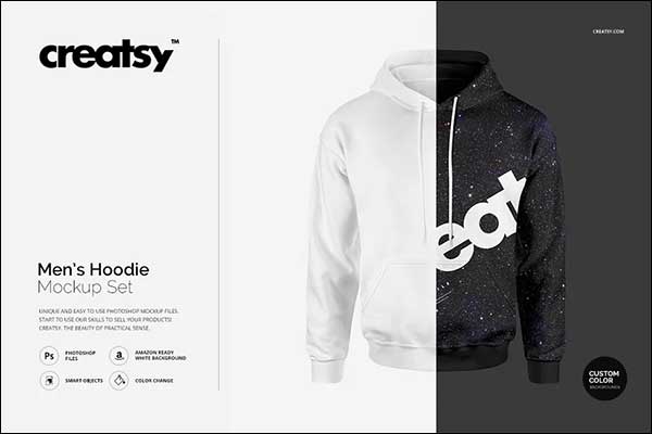 Men's Hoodie Mockup Set