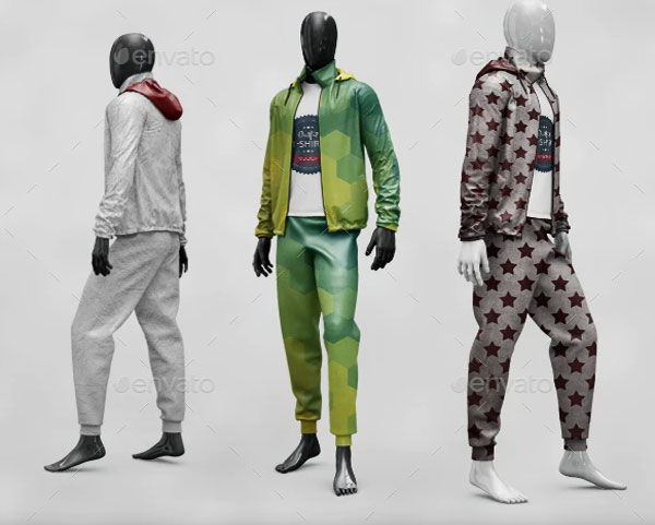 Men Sports Outfit Hoodie Mock-up