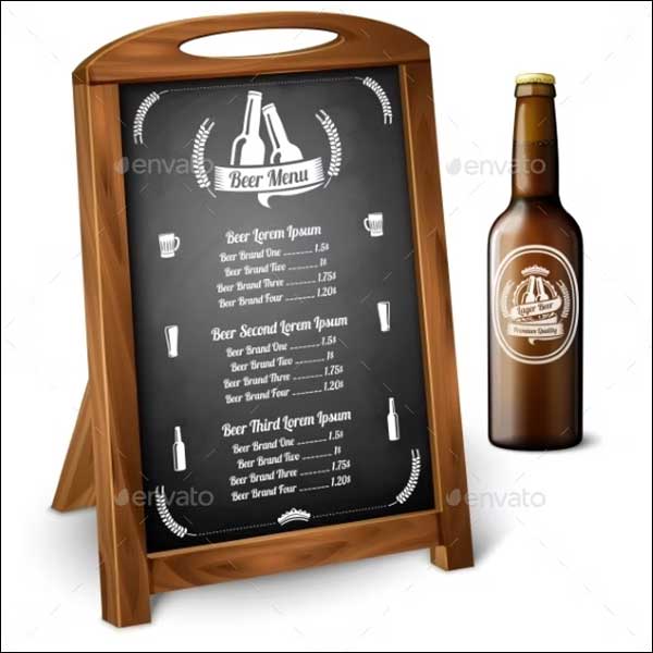 Menu Template on Chalkboard