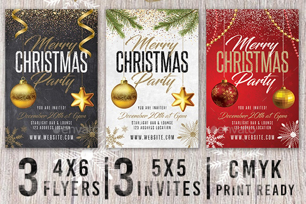 Merry Christmas Holiday Invite Pack