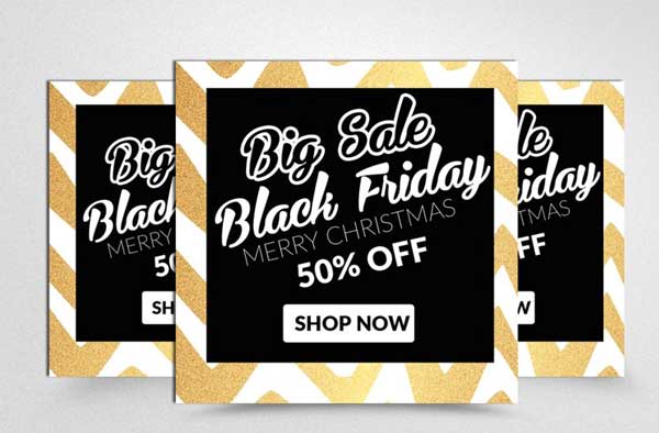 Merry Christmas Black Friday Sale Banner