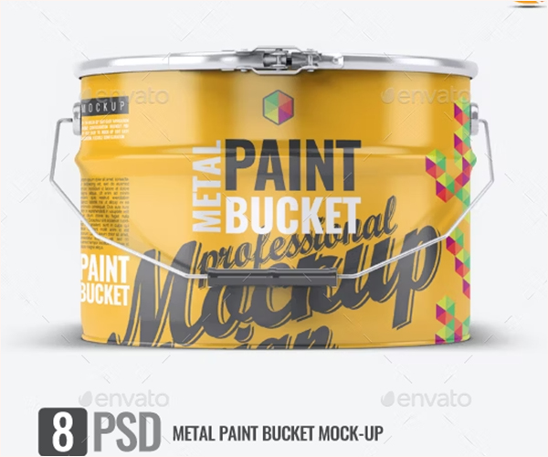 Metal Paint Bucket Mock-Up