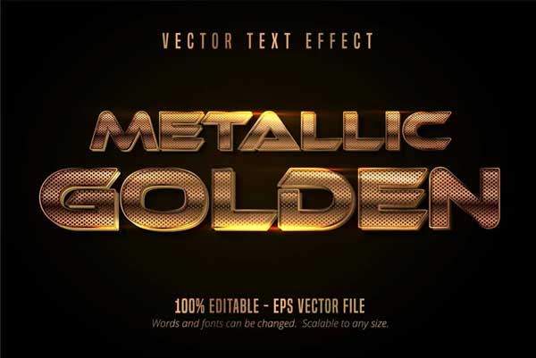 Metallic Golden Text Effect Shiny Alphabet Style