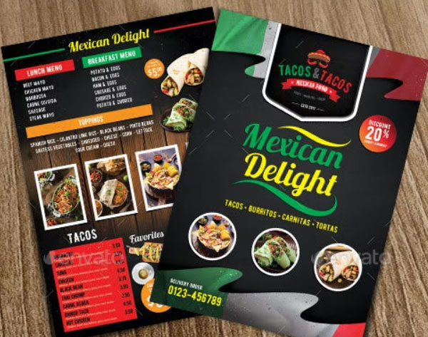Mexican Taco Food Menu Flyer Template