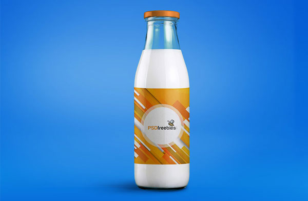 Milk Bottle Free Mockup