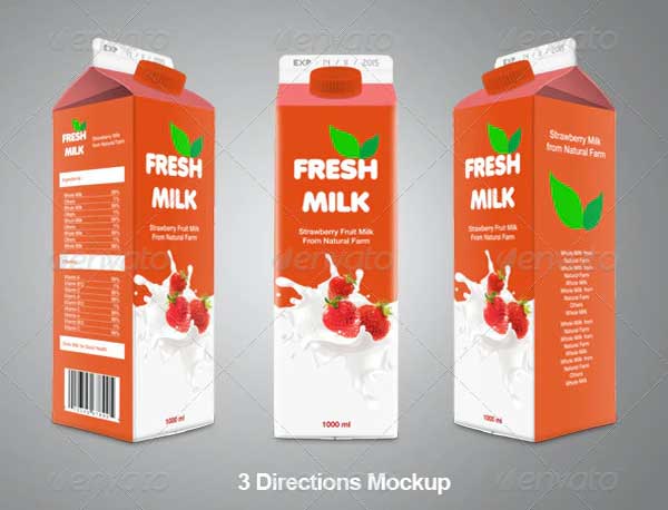 Milk Carton Package Mockup