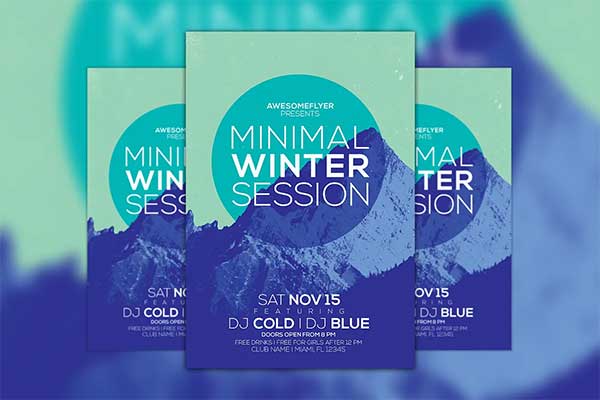 Minimal Winter Party Flyer Template