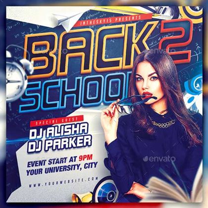 Minimal Back to School Flyer PSD Templates