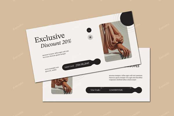Minimalist Discount Voucher Mockup