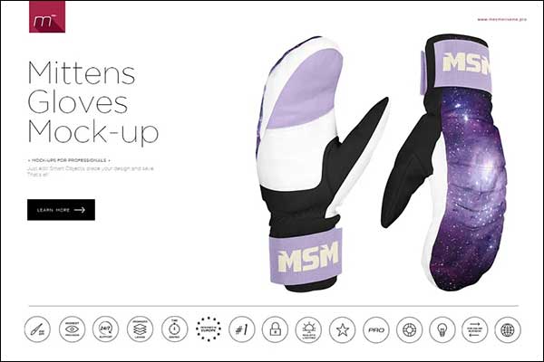 Mittens Gloves Mock-up