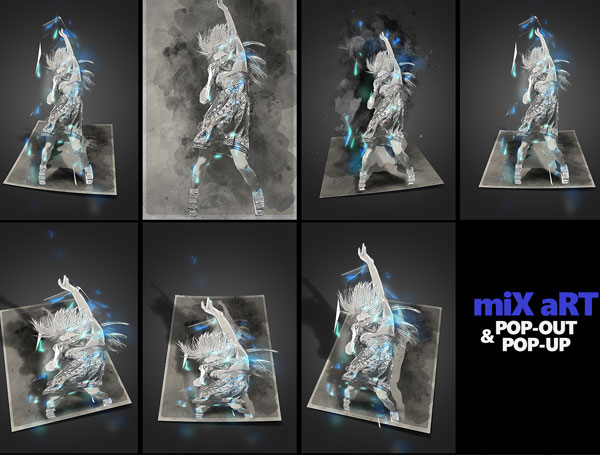 Mix Art and Popup PSD Actions