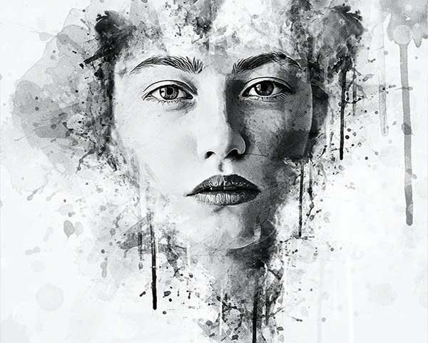 Mixed Ink Art - 4in1 Photoshop Actions Bundle