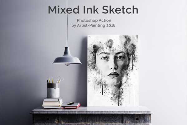 Mixed Ink Paint Photoshop Action