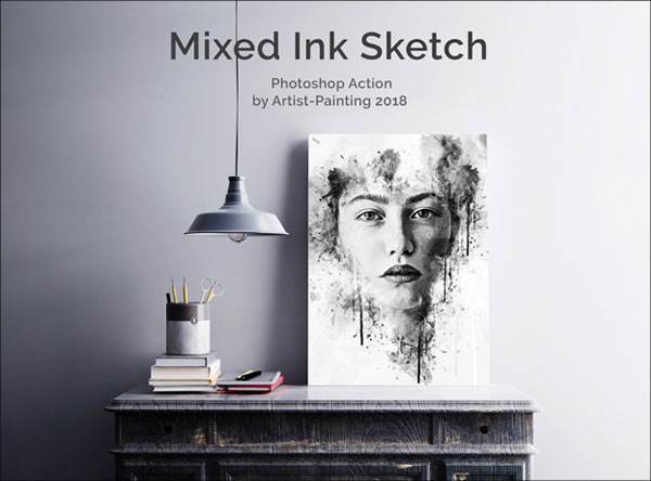 Mixed Ink Sketch Photoshop Action