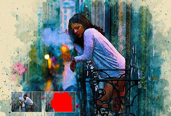 Mixed Watercolor Photoshop Action