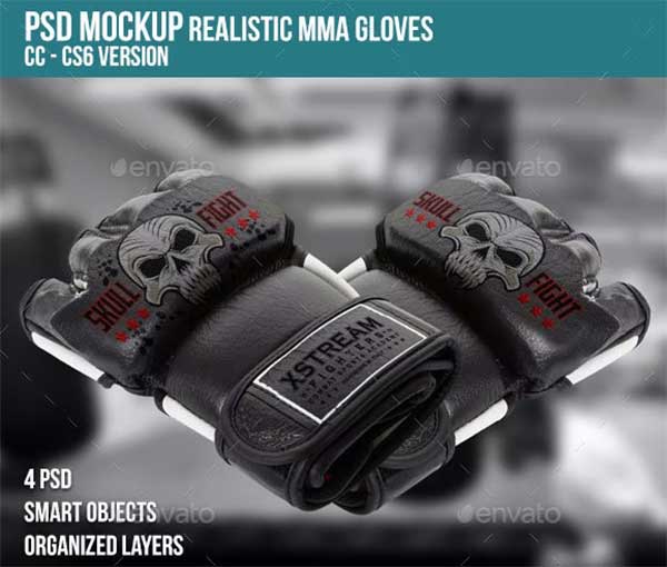 Mma Gloves PSD Mockup