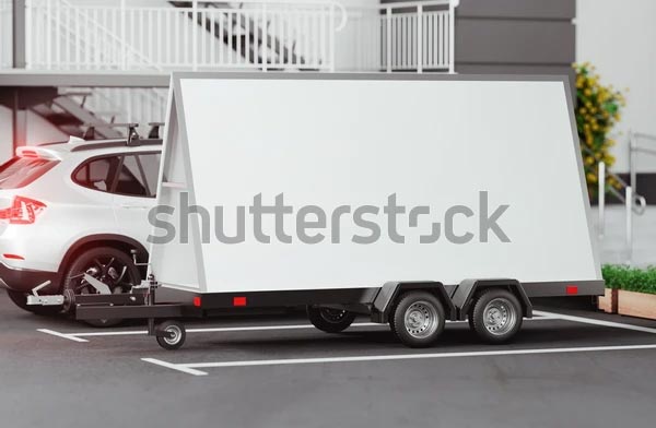 Mobile Billboard Advertising Trailer Mockups