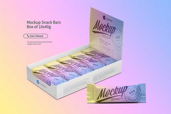 Mockup Snack Bars Box