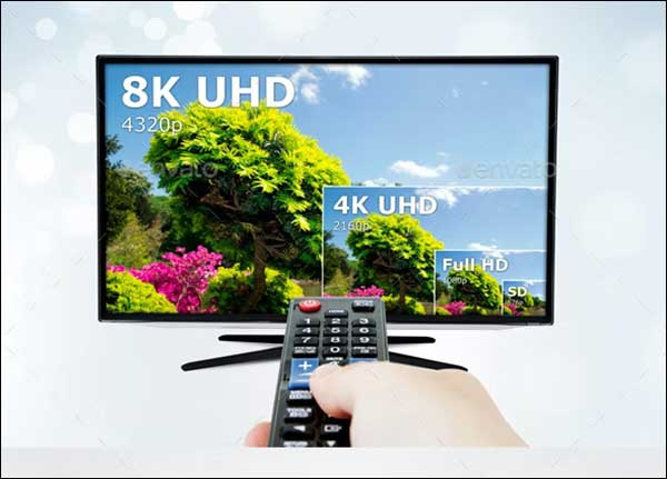 Mockups of Smart TV with Remote