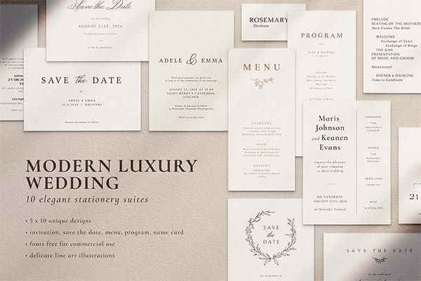 Moderan Luxury Wedding Invitation PSD