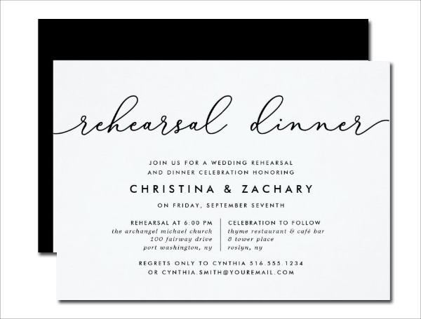 Modern Rehearsal Dinner Invitation Card