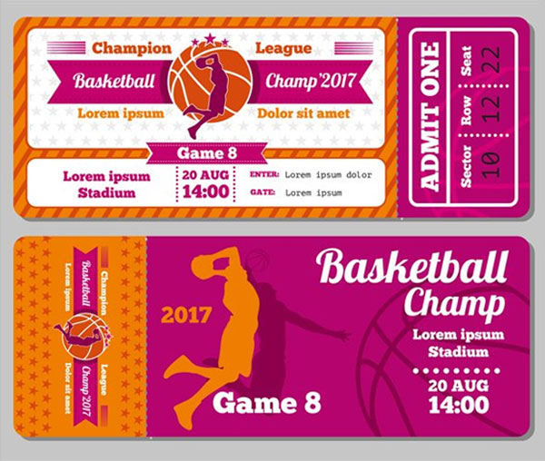 Modern Basketball Ticket