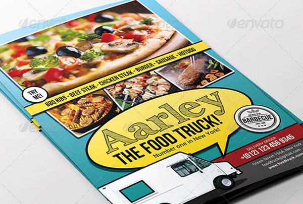 Modern Food Truck Menu Flyer Template