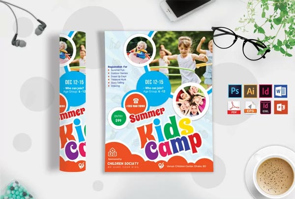 Modern Kids Summer Camp Flyer