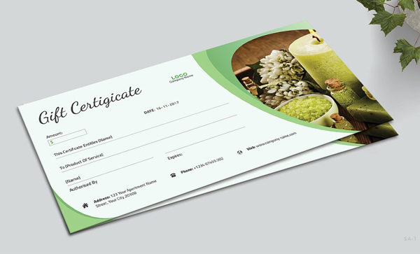 Modern Massage Gift Voucher Certificate
