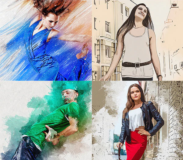 Modern Paints Photoshop Action Bundle