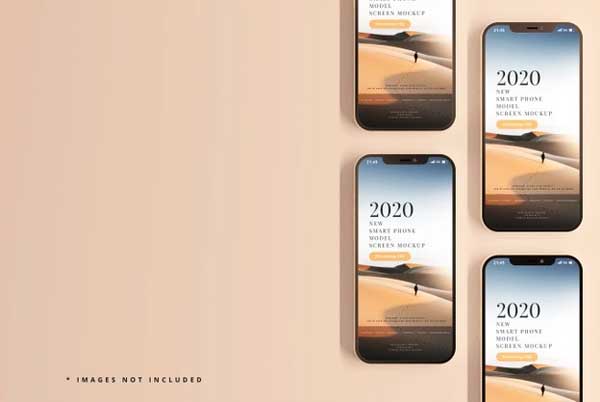 Modern Smartphones Mockup Free Psd