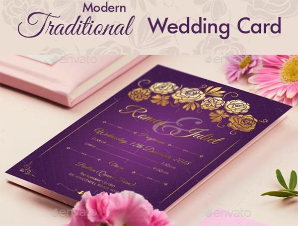 Modern Traditional Style Wedding Invitation