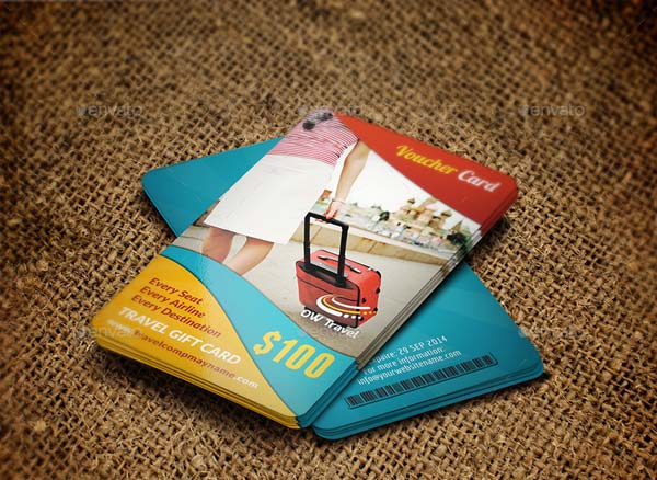 Modern Travel Gift Voucher Card Templates