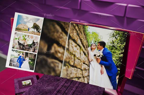 Modern Wedding Album and Photobook Featuring Photography Template