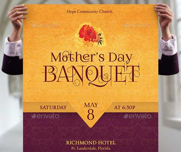 Mothers Day Gala Flyer Poster Template