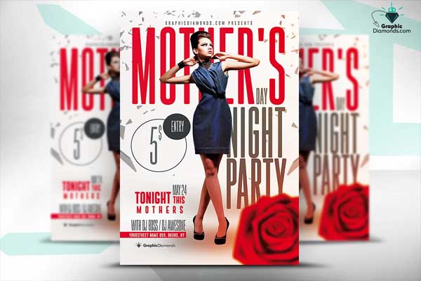 Mothers Day Night Party Flyer