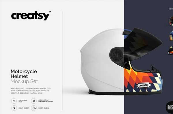 Motorcycle Helmet Mockup Set