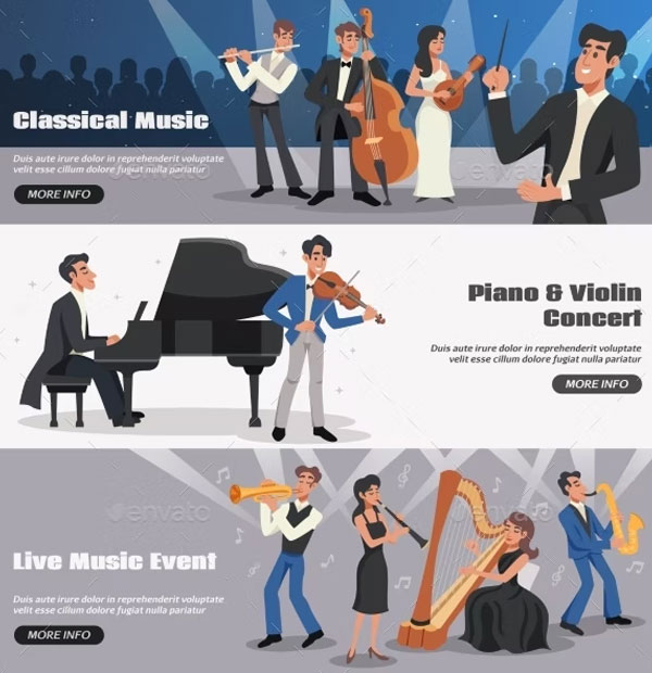 Musician Concert Banner Set