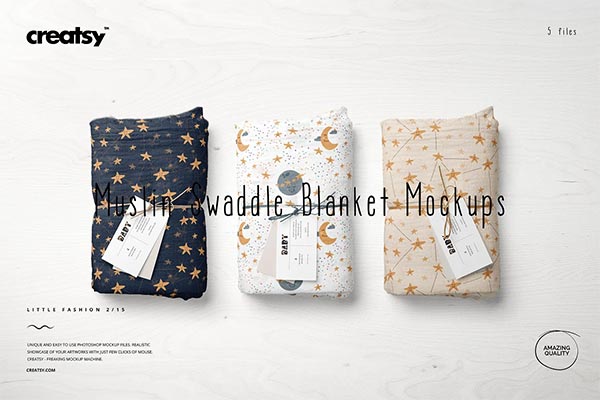 Muslin Swaddle Blanket Mockup Set