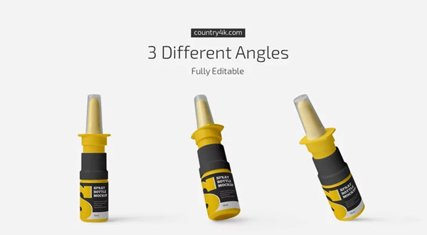 Nasal Spray Bottle PSD Mockup Set