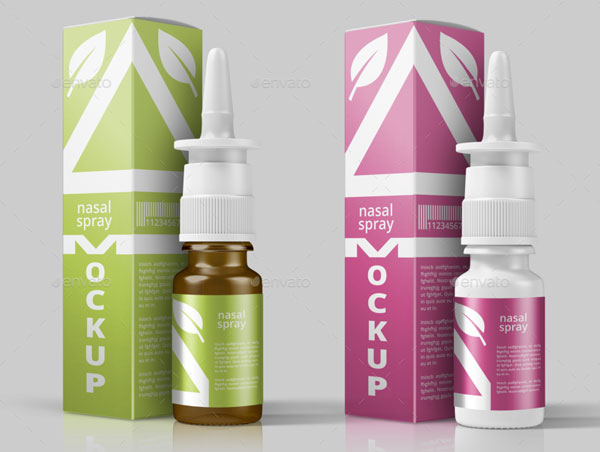 Nasal Spray Packaging Mockup