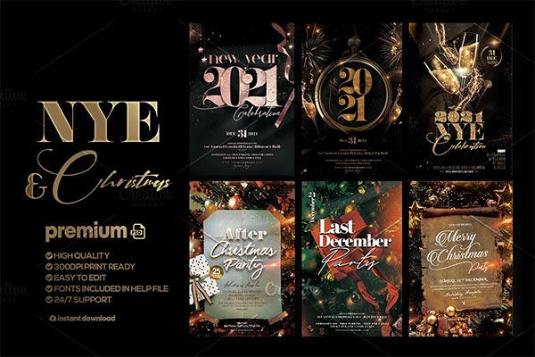 New Year & Christmas Bundle Flyers