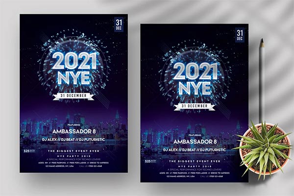 New Year 2021 Party Flyer Template