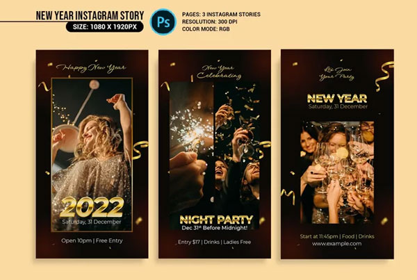 New Year Party Instagram Stories