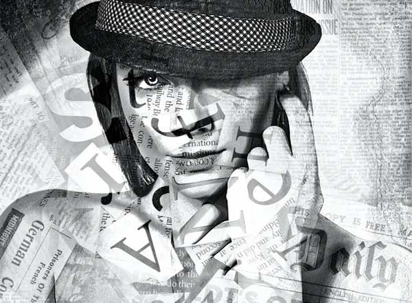 Newspaper Action Painter