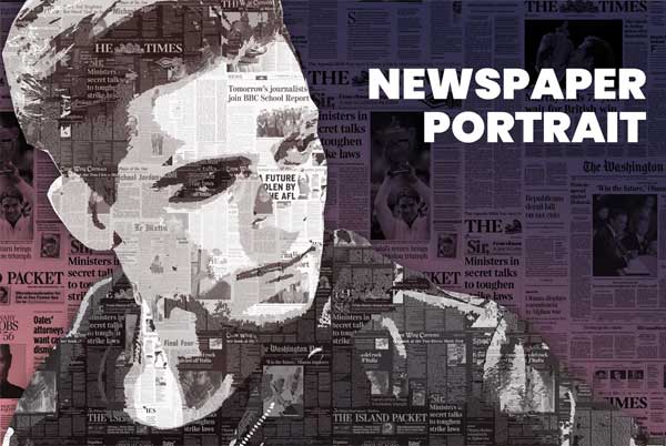 Newspaper Art Portrait PS Action